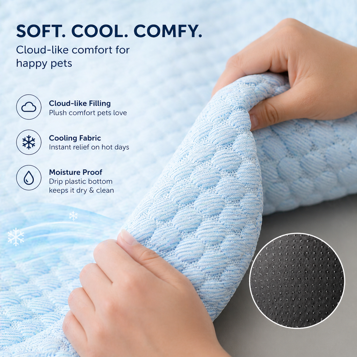 YOVARA Cooling Pet Mat – Self Cooling Gel Pad for Dogs & Cats, Summer Heat Relief Bed