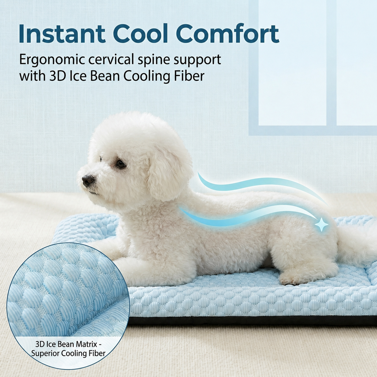 YOVARA Cooling Pet Mat – Self Cooling Gel Pad for Dogs & Cats, Summer Heat Relief Bed